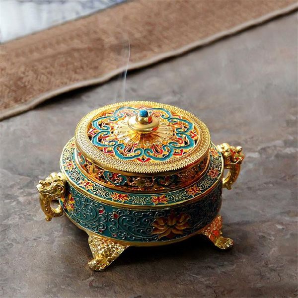 fragrance lamps colored enamel lotus incense burner 4-foot metal painted base tea ceremony accessories sandalwood coil censer
fragrance lamps colored enamel lotus incense burner 4-foot metal painted base tea ceremony accessories sandalwood coil censer