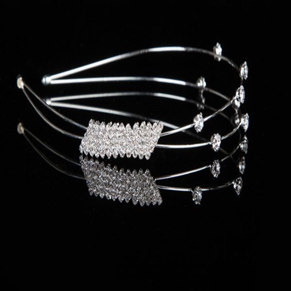 bridal hair ornament exquisite headdress diamond hairband sweet crystal double-layer headband, Silver
bridal hair ornament exquisite headdress diamond hairband sweet crystal double-layer headband, Silver
