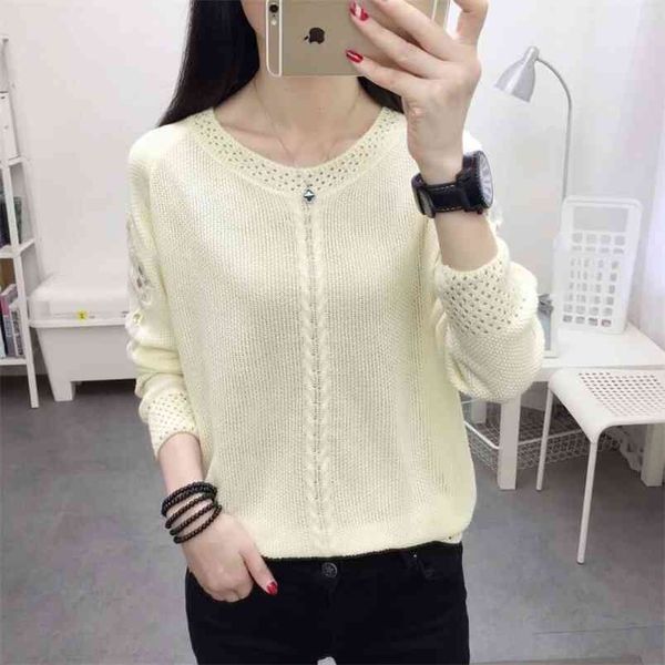 plus size round neck lace hollow knitted sweater loose cool twist base pullovers jumpers spring personality design 210427, White;black
plus size round neck lace hollow knitted sweater loose cool twist base pullovers jumpers spring personality design 210427, White;black