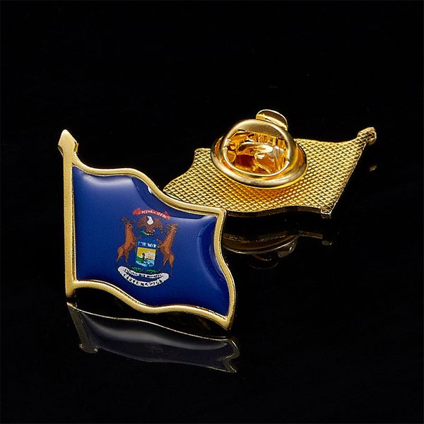 30pcs american state of michigan gold plated usa state flag lapel pin craft liberty national safety pins badge
30pcs american state of michigan gold plated usa state flag lapel pin craft liberty national safety pins badge
