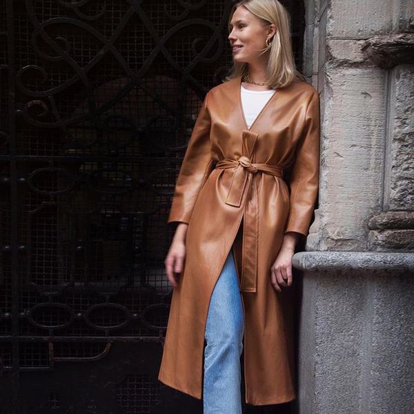 women's trench coats malina fashion solid long pu leather women elegant spring simple v neck tie belt pockets ladies, Tan;black
women's trench coats malina fashion solid long pu leather women elegant spring simple v neck tie belt pockets ladies, Tan;black