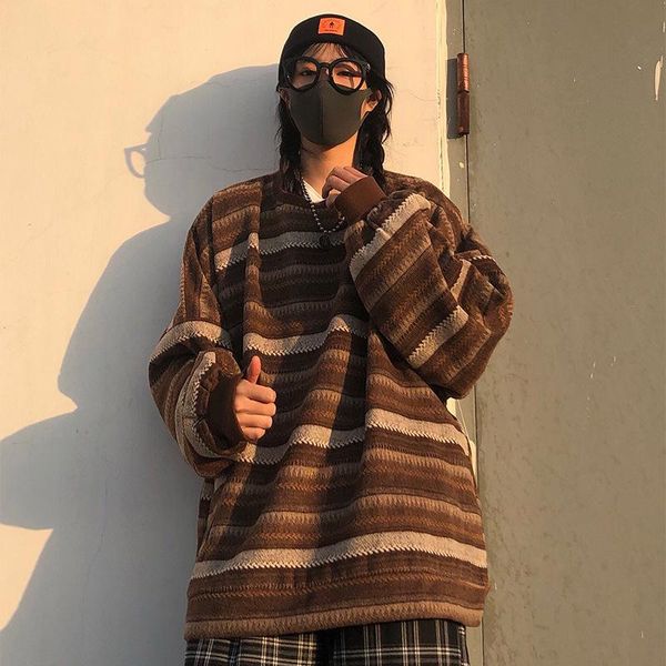 women's sweaters knit sweater spring autumn retro hip hop pullovers women striped female oversize bf couples clothes, White;black
women's sweaters knit sweater spring autumn retro hip hop pullovers women striped female oversize bf couples clothes, White;black