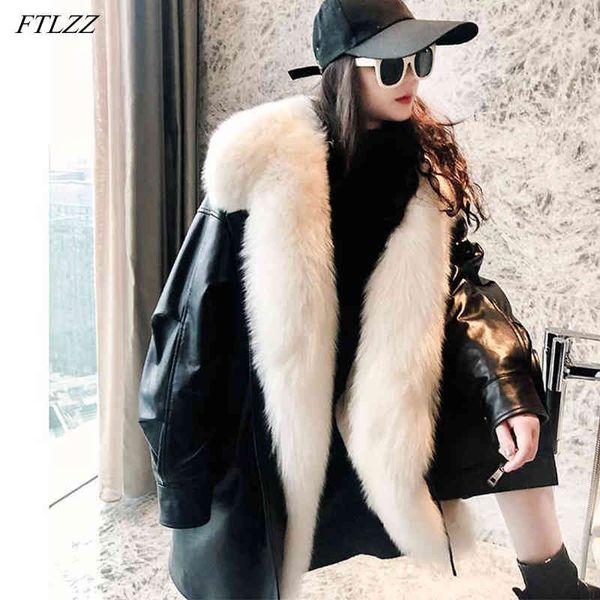 winter women large fur collar liner detachable jacket faux leather windbreaker coat thick warm motor biker 210423, Black
winter women large fur collar liner detachable jacket faux leather windbreaker coat thick warm motor biker 210423, Black