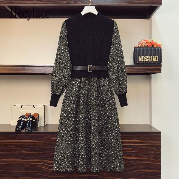 casual dresses plus size autumn women long sleeve print patchwork knitted 4xl high waist a-line vestidos french vintage, Black;gray
casual dresses plus size autumn women long sleeve print patchwork knitted 4xl high waist a-line vestidos french vintage, Black;gray