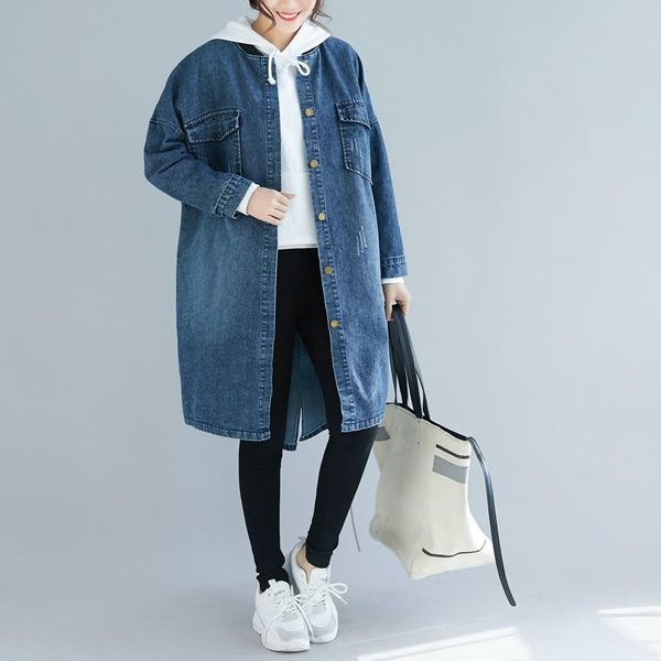 women's trench coats johnature autumn denim loose long women 2021 casual korean o-neck single-breasted pockets female, Tan;black
women's trench coats johnature autumn denim loose long women 2021 casual korean o-neck single-breasted pockets female, Tan;black