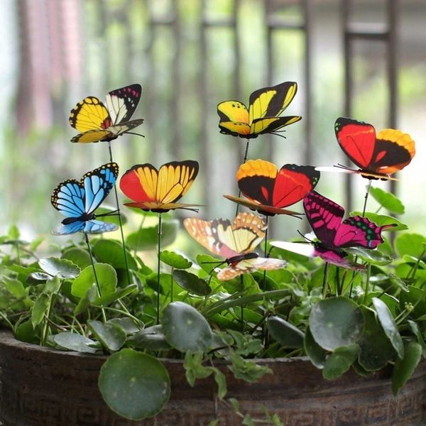 50 pieces of garden butterfly pole decorations colorful garden decoration party party halloween christmas decorations gift, Silver
50 pieces of garden butterfly pole decorations colorful garden decoration party party halloween christmas decorations gift, Silver
