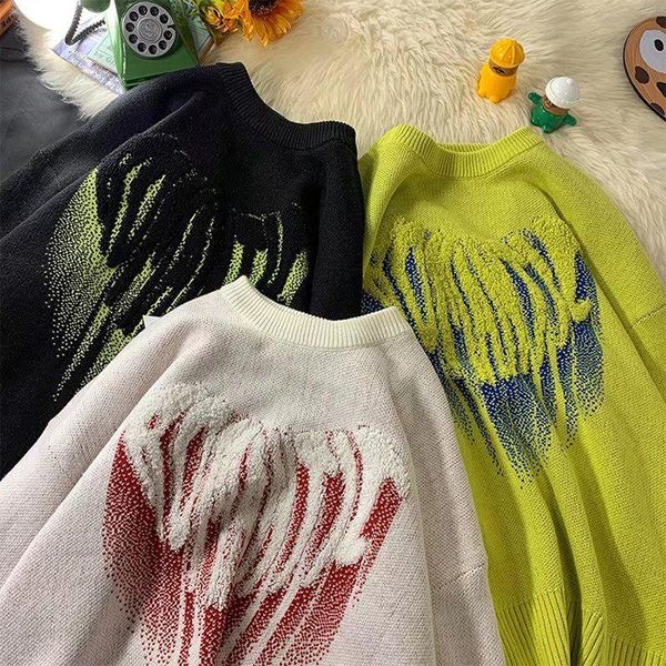 men's sweaters heart-shaped letter embroidery american street trend oversized sweater women autumn and winter warm round neck pullover, White;black
men's sweaters heart-shaped letter embroidery american street trend oversized sweater women autumn and winter warm round neck pullover, White;black