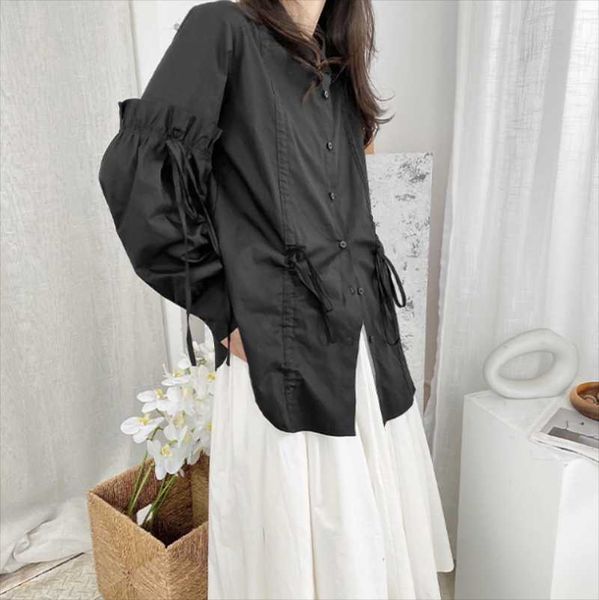 women's blouses & shirts autumn ladies square collar solid color drawstring design personality wrinkle-resistant deconstructed long sle, White
women's blouses & shirts autumn ladies square collar solid color drawstring design personality wrinkle-resistant deconstructed long sle, White
