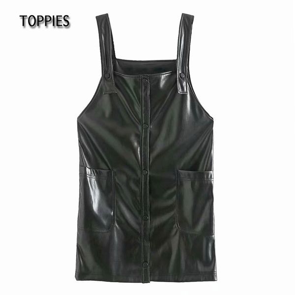 ies black pu camisole dresses mini dress women faux leather suspender high street 210412, Black;gray
ies black pu camisole dresses mini dress women faux leather suspender high street 210412, Black;gray