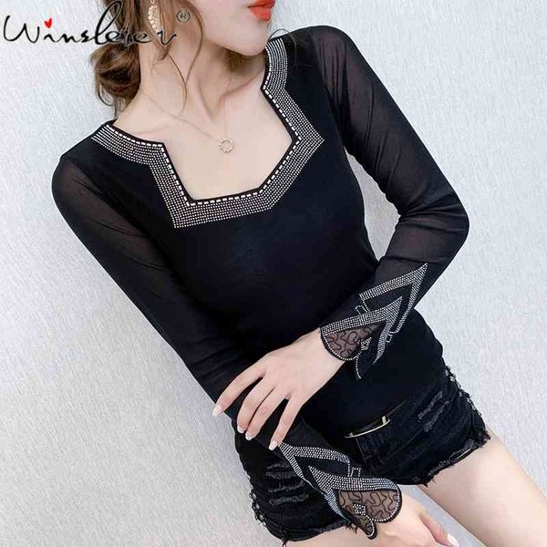women's t-shirt fall winter european clothes t-shirt fashion shiny diamonds women ropa mujer long sleeve cotton tees bla, White
women's t-shirt fall winter european clothes t-shirt fashion shiny diamonds women ropa mujer long sleeve cotton tees bla, White