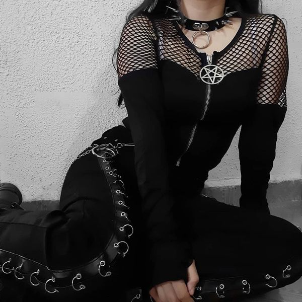 y2k gothic patchwork pentagram zipper cardigan black t-shirt spring women's hollow out long sleeve slim crop shirts 210515, White
y2k gothic patchwork pentagram zipper cardigan black t-shirt spring women's hollow out long sleeve slim crop shirts 210515, White
