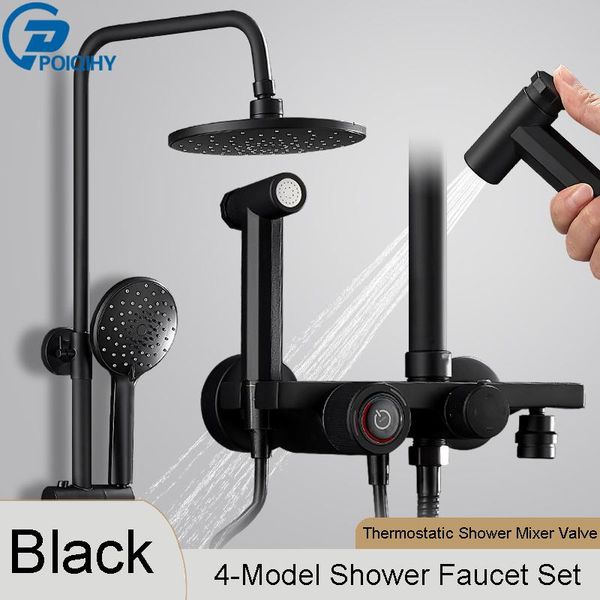 thermostatic shower set single handle matte black cold water mixer tap wall mount bath system brass spray gun bathroom sets
thermostatic shower set single handle matte black cold water mixer tap wall mount bath system brass spray gun bathroom sets