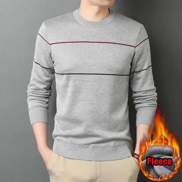 men's sweaters winter warm knit pullover sweater fashion casual big stripes fleece padded crew neck male brand clothes, White;black
men's sweaters winter warm knit pullover sweater fashion casual big stripes fleece padded crew neck male brand clothes, White;black