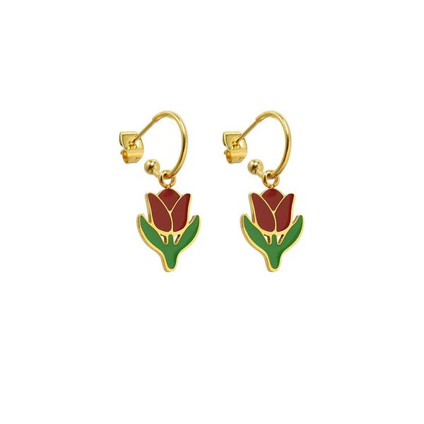 stud bridal jewelry for women romantic red color tulip flowers earrings birthdays gift fashion 316l stainless steel eardrop 2021, Golden;silver
stud bridal jewelry for women romantic red color tulip flowers earrings birthdays gift fashion 316l stainless steel eardrop 2021, Golden;silver