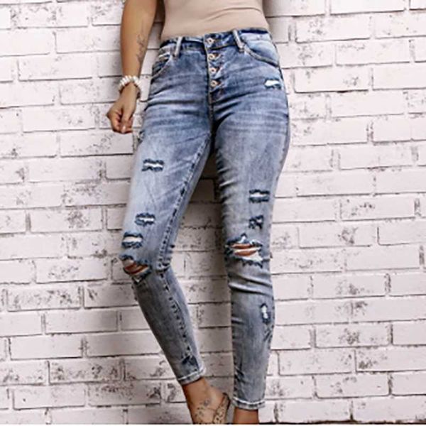women's jeans women denim skinny trousers ripped for hole vintage pencil pants high elasticity stretch, Blue
women's jeans women denim skinny trousers ripped for hole vintage pencil pants high elasticity stretch, Blue