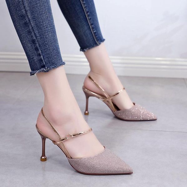pointed toe women's shoes 2021 summer korean version of all-match baotou sandals elegant temperament high heels dress, Black
pointed toe women's shoes 2021 summer korean version of all-match baotou sandals elegant temperament high heels dress, Black