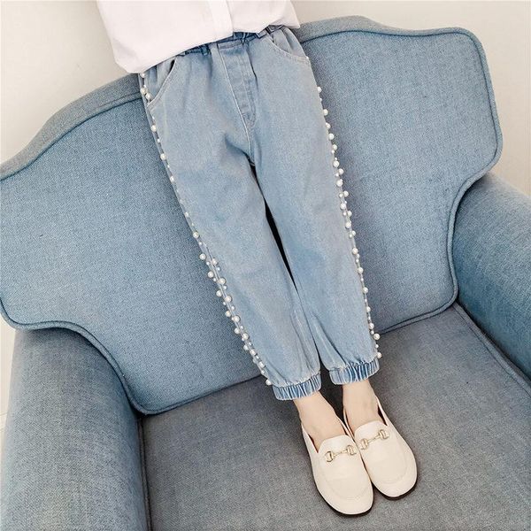 kid girl summer fall casual jeans pearls spliced denim harem pants elastic waist trousers baby jean infant loose clothing, Blue
kid girl summer fall casual jeans pearls spliced denim harem pants elastic waist trousers baby jean infant loose clothing, Blue