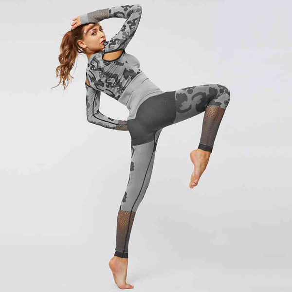 women's jackets camouflage hollow women's fitns suit seamls sports long sleeve hip lifting yoga pants, White
women's jackets camouflage hollow women's fitns suit seamls sports long sleeve hip lifting yoga pants, White