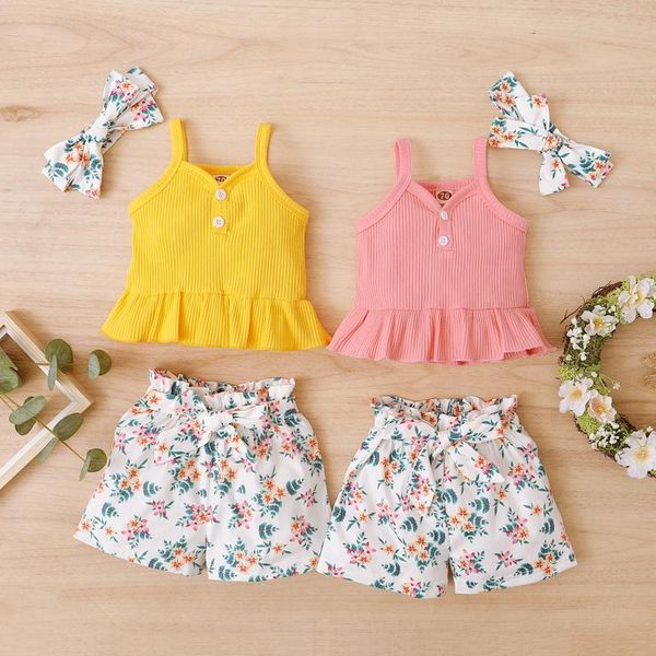 born infant baby girls solid ribbed sling sleeveless +flower print shorts +headband sets ubranka dla niemowlat e1 clothing, White
born infant baby girls solid ribbed sling sleeveless +flower print shorts +headband sets ubranka dla niemowlat e1 clothing, White