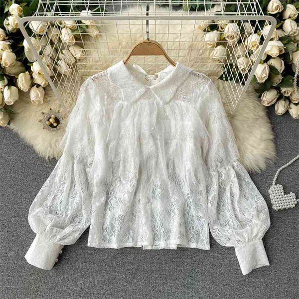 women's spring blouse sweet pure turn down collar puff sleeve lace tassel fashion shirt d0134 210507, White
women's spring blouse sweet pure turn down collar puff sleeve lace tassel fashion shirt d0134 210507, White