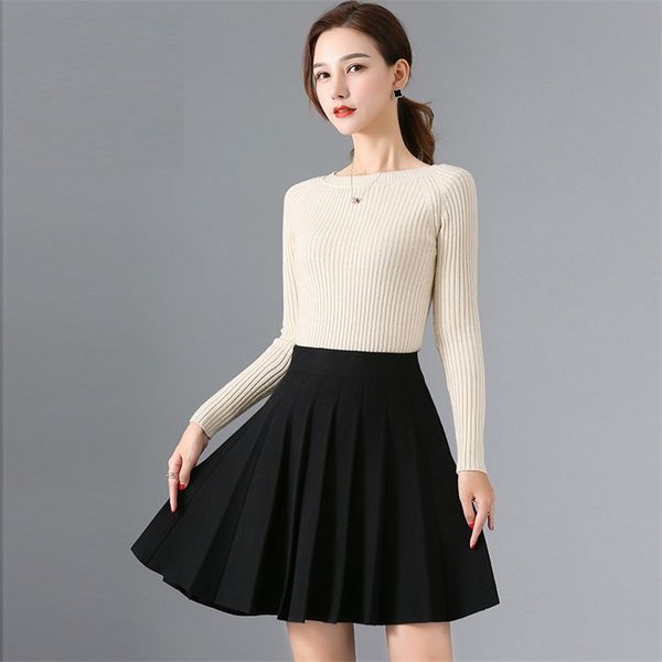 autumn winter women's skirt korean style solid color high waist knitted pleated casual short female s gx461 210507, Black
autumn winter women's skirt korean style solid color high waist knitted pleated casual short female s gx461 210507, Black