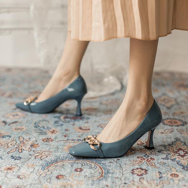 dress shoes thin high heels women fashion pointed toe metal chain work vintage mary jane elegant shallow pumps for party w, Black
dress shoes thin high heels women fashion pointed toe metal chain work vintage mary jane elegant shallow pumps for party w, Black