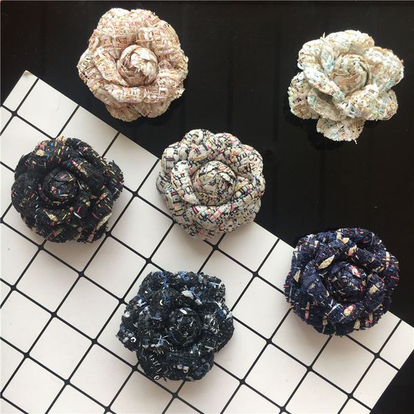 6cm fashion women vintage handmade fabric flower lattice brooches jewelry badge camellia brooch pins, Gray
6cm fashion women vintage handmade fabric flower lattice brooches jewelry badge camellia brooch pins, Gray