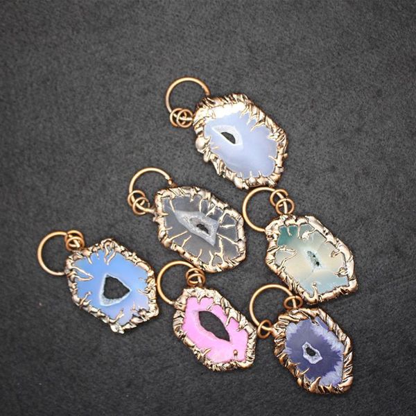 pendant necklaces natural stone geode necklace colorful irregular rock agat quartz pendulum antique copper slice agates crystal, Silver
pendant necklaces natural stone geode necklace colorful irregular rock agat quartz pendulum antique copper slice agates crystal, Silver