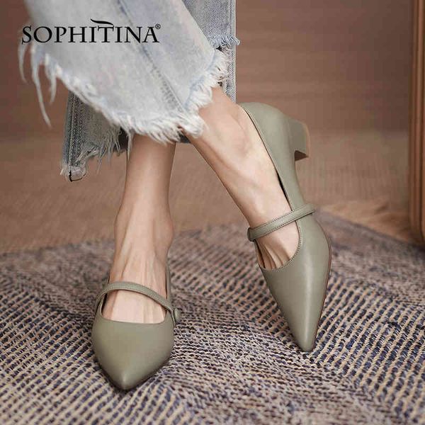 sophitina -selling women shoes one-line buckle thick heel durable shoes pointed toe design green handmade pumps female ao273 210513, Black
sophitina -selling women shoes one-line buckle thick heel durable shoes pointed toe design green handmade pumps female ao273 210513, Black