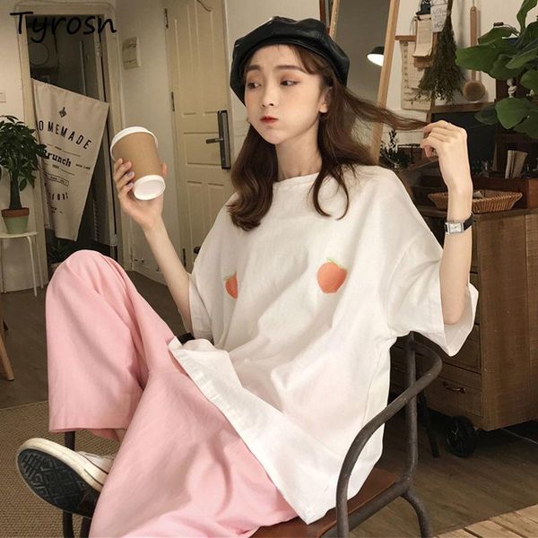 women's two piece pants women sets print kawaii short sleeve students wide leg ankle-length all-match chic loose korean style sweet su, White
women's two piece pants women sets print kawaii short sleeve students wide leg ankle-length all-match chic loose korean style sweet su, White
