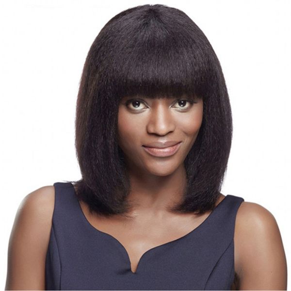brazilian kinky straight bob wig with bangs coarse yaki short remy human hair for black women glueless, Black;brown
brazilian kinky straight bob wig with bangs coarse yaki short remy human hair for black women glueless, Black;brown