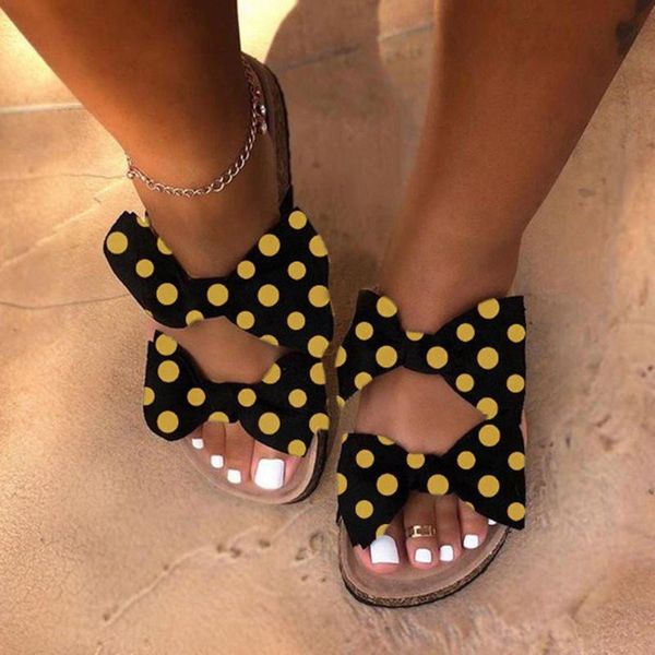 slippers vertvie bow shoes summer open toe platform slides ladies yellow spots flat beach female outdoor, Black
slippers vertvie bow shoes summer open toe platform slides ladies yellow spots flat beach female outdoor, Black