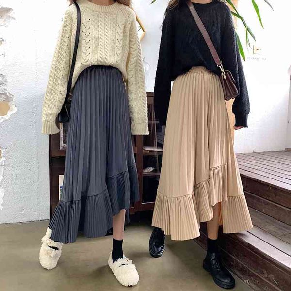 bella philosophy spring korean skirt women high waist asymmetrical midi elastic pleated skirts female casual fashion tide 210323, Black
bella philosophy spring korean skirt women high waist asymmetrical midi elastic pleated skirts female casual fashion tide 210323, Black