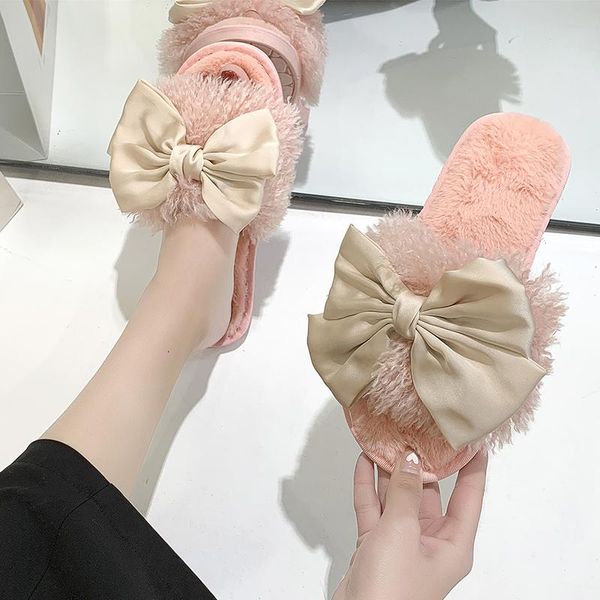 slippers lovely furry women keep warm female shoes home women's butterfly-knot fur flip flops luxury slides flat plush, Black
slippers lovely furry women keep warm female shoes home women's butterfly-knot fur flip flops luxury slides flat plush, Black