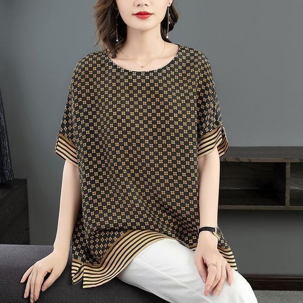 women's blouses & shirts spring summer shirt temperamnt vintage casual large size short sleeve o-neck print fashion mid-length blusas, White
women's blouses & shirts spring summer shirt temperamnt vintage casual large size short sleeve o-neck print fashion mid-length blusas, White