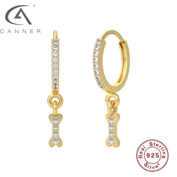 hoop & huggie canner luxury 925 sterling silver earrings with mini zirconia bone pendants formal elegant gorgeous fine jewelry for women, Golden;silver
hoop & huggie canner luxury 925 sterling silver earrings with mini zirconia bone pendants formal elegant gorgeous fine jewelry for women, Golden;silver