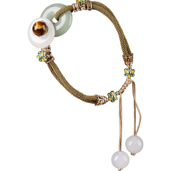 xianlan013 ancient classical chinese style bracelet bracelet hand string of female's department of tiger's eye dongling jade natio, Silver
xianlan013 ancient classical chinese style bracelet bracelet hand string of female's department of tiger's eye dongling jade natio, Silver