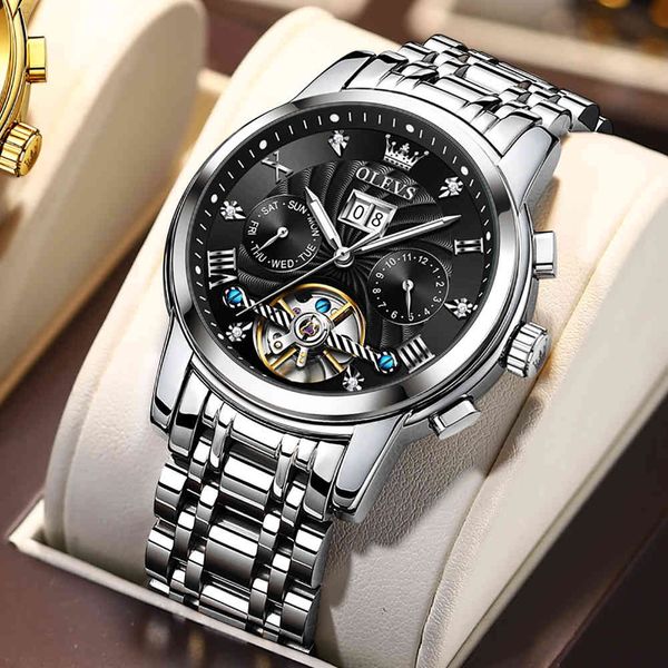 olevs mechanical men watches automatic stainless steel waterproof date black fashion classic men relogio masculino, Slivery;brown
olevs mechanical men watches automatic stainless steel waterproof date black fashion classic men relogio masculino, Slivery;brown