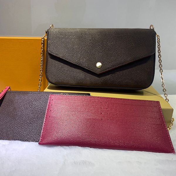 classic clutch lady bags handbags purses fashion womens chain crossbody shoulder bag 3-piece combination purse size 21*11*2 cm with box 6127
classic clutch lady bags handbags purses fashion womens chain crossbody shoulder bag 3-piece combination purse size 21*11*2 cm with box 6127