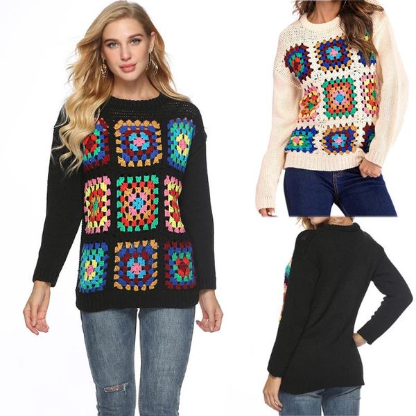 women's sweaters women plus size pullovers winter fashion long sleeve o-neck print hollow out sweater y719, White;black
women's sweaters women plus size pullovers winter fashion long sleeve o-neck print hollow out sweater y719, White;black