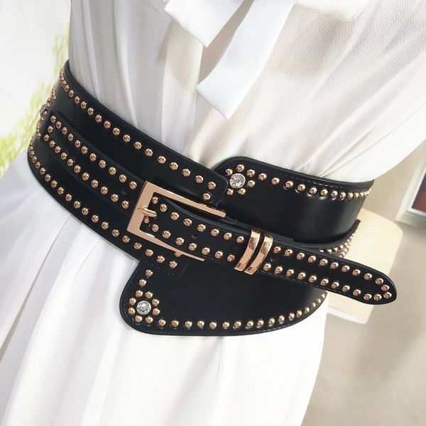 belts fashion trend women girdle belt ladies wide punk rivet waistband vintage elastic pin buckle for jeans, Black;brown
belts fashion trend women girdle belt ladies wide punk rivet waistband vintage elastic pin buckle for jeans, Black;brown