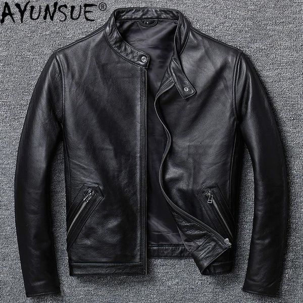 men's leather & faux ayunsue cowhide real jacket men clothes 100% cow coat spring autumn plus size genuine coats h681 kj4737, Black
men's leather & faux ayunsue cowhide real jacket men clothes 100% cow coat spring autumn plus size genuine coats h681 kj4737, Black