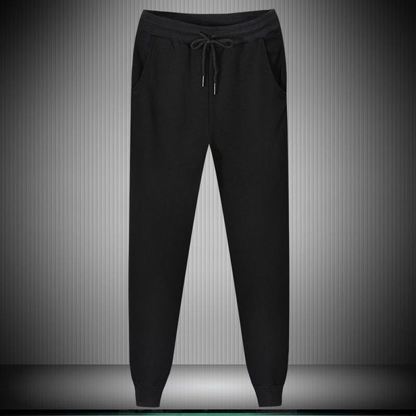 men's pants men clothes 2021 autumn and winter style harem trend solid color casual youth closing plus velvet sweat, Black
