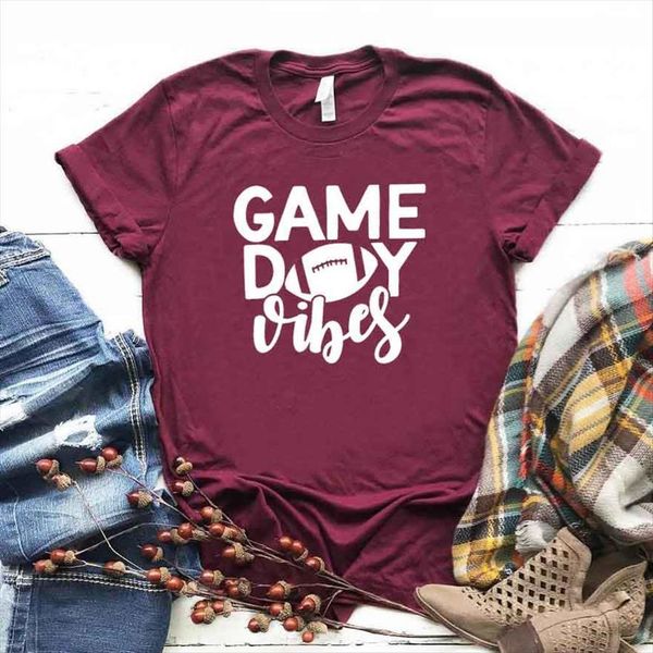 game day vibes print womens cotton casual funny yong girl tee drop ship s 755, White
game day vibes print womens cotton casual funny yong girl tee drop ship s 755, White