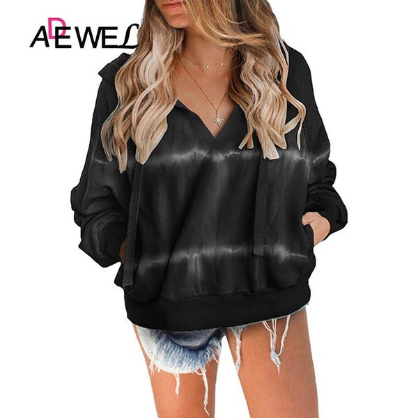 women's hoodies & sweatshirts adewel 2021 autumn and winter european american tie dye printed hooded long sleeved v neck plus size swea, Black
women's hoodies & sweatshirts adewel 2021 autumn and winter european american tie dye printed hooded long sleeved v neck plus size swea, Black