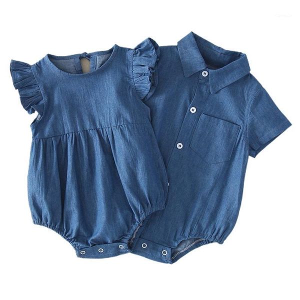 born baby bodysuits boys denim clothes girls cowboy clothing infant summer short sleeves brother sister rompers, Blue
born baby bodysuits boys denim clothes girls cowboy clothing infant summer short sleeves brother sister rompers, Blue