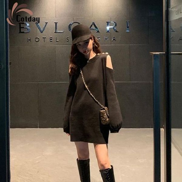cotday off shoulder streetwear knitted button vintage black women femme knitting autumn pullovers sweater dress women's sweaters, White;black
cotday off shoulder streetwear knitted button vintage black women femme knitting autumn pullovers sweater dress women's sweaters, White;black