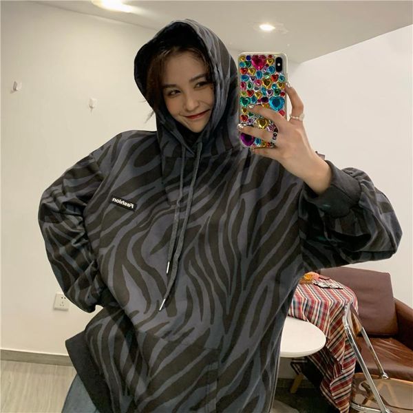early spring loose korean street zebra print zipper jacket lazy wind trend casual all-match hoodie long sleeve women's hoodies & sweats, Black
early spring loose korean street zebra print zipper jacket lazy wind trend casual all-match hoodie long sleeve women's hoodies & sweats, Black