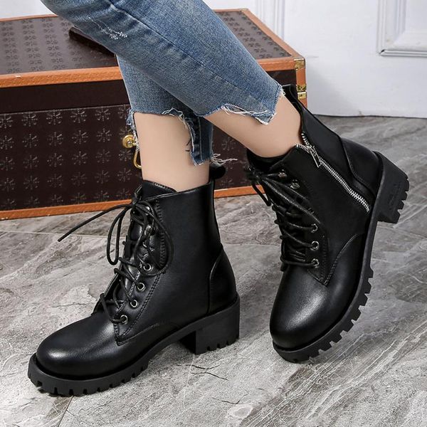 boots womens vintage ankle short cowboy motorcycle shoes leather lace up women round toe outdoor #0817, Black
boots womens vintage ankle short cowboy motorcycle shoes leather lace up women round toe outdoor #0817, Black