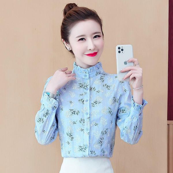 women's blouses & shirts 2021 spring and autumn fashion shirt ladies lace stand-up collar floral long-sleeved temperament casual, White
women's blouses & shirts 2021 spring and autumn fashion shirt ladies lace stand-up collar floral long-sleeved temperament casual, White